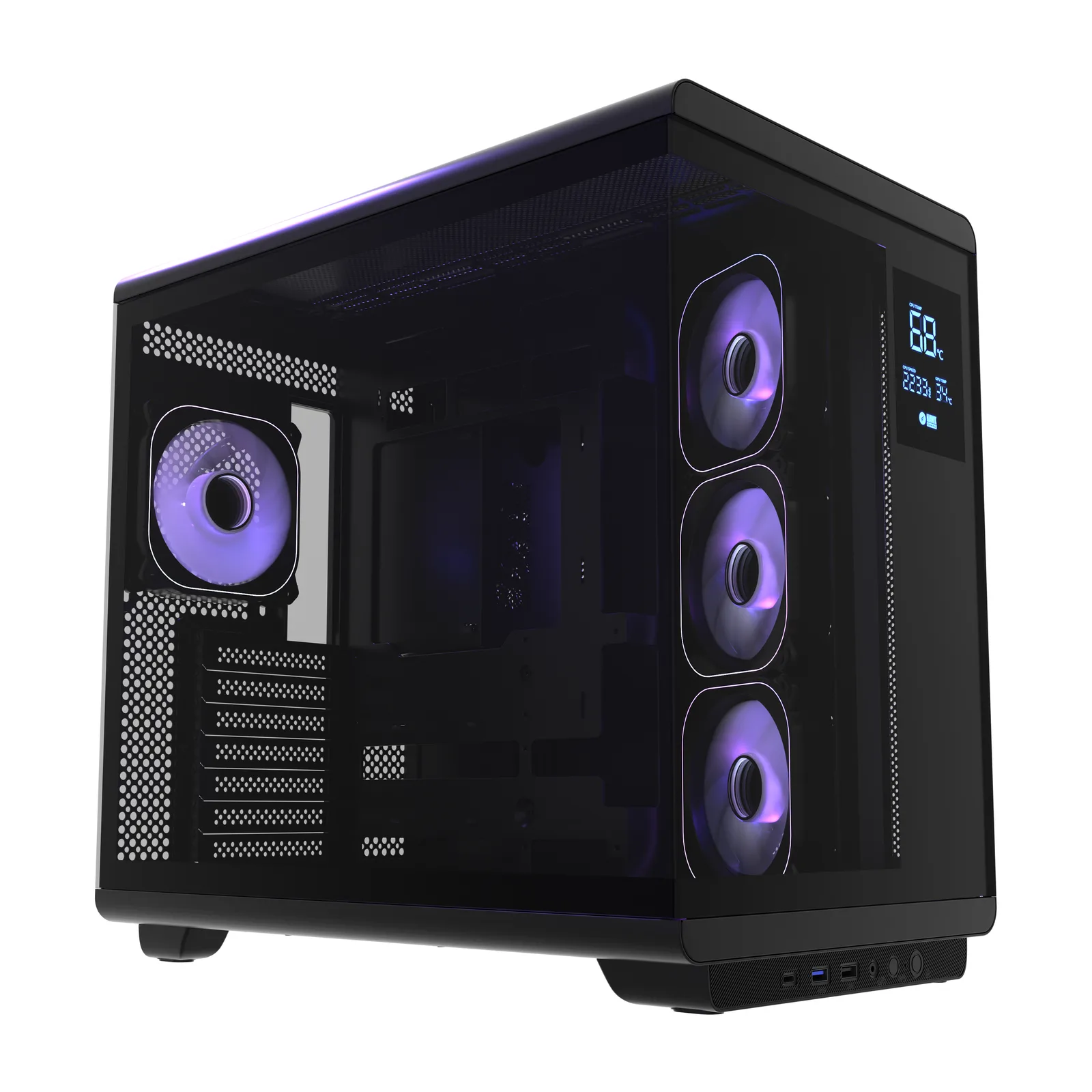 HC710 850W 80+ Bronze ARGB Akvaryum ATX Mid Tower Siyah 8